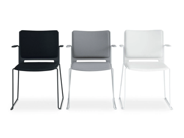 LAFILÒ SOFT - Stackable sled base chair with armrests by Diemmebi