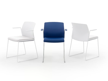 LIBRA EASY SOFT - Sled base plastic chair with integrated cushion and armrests by Diemmebi