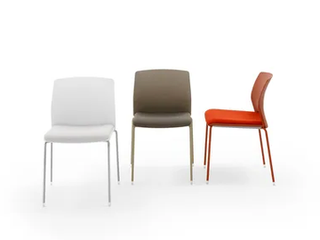 LIBRA EASY SOFT - Stackable plastic chair with integrated cushion by Diemmebi
