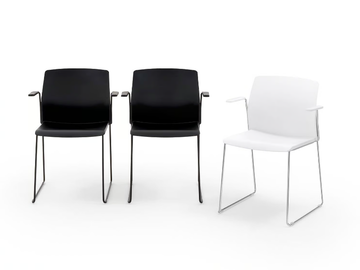 LIBRA PLASTIC - Sled base plastic chair with armrests by Diemmebi