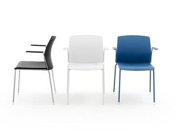 LIBRA PLASTIC - Stackable plastic chair with armrests by Diemmebi