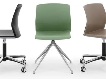 LIBRA PLASTIC - Trestle-based swivel plastic chair by Diemmebi