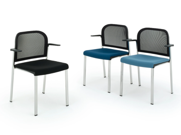 MAKEUP NET SOFT - Stackable chair with armrests by Diemmebi