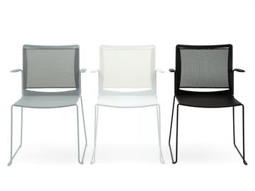 S’MESH PLASTIC - Sled base polypropylene chair with armrests by Diemmebi