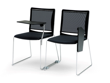 S’MESH PLASTIC - Sled base polypropylene training chair with writing tablet by Diemmebi