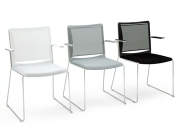 S’MESH SOFT - Sled base polypropylene chair with armrests by Diemmebi