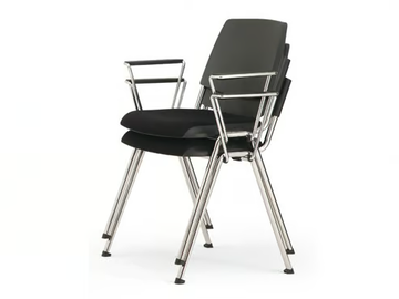VOLÉE EASY SOFT - Stackable upholstered chair with armrests by Diemmebi