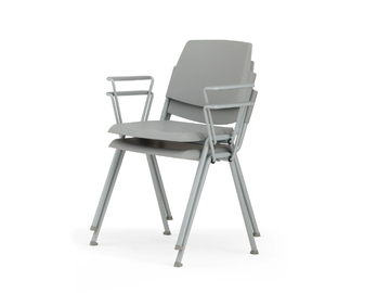 VOLÉE NET PLASTIC - Stackable chair with armrests by Diemmebi