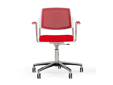 VOLÉE NET SOFT - Fabric chair with armrests with 5-spoke base by Diemmebi