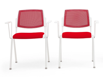 VOLÉE NET SOFT - Stackable fabric chair with armrests by Diemmebi