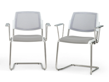 VOLÉE NET SOFT - Upholstered mesh chair with armrests by Diemmebi
