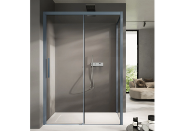 FOCUS 2 - Corner glass shower cabin with sliding door by DISENIA
