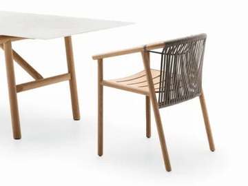 ISAMU - Wooden garden chair with armrests by Ditre Italia