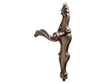 ONDA - Brass door handle on back plate by Dnd