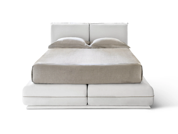 ALMOND - Fabric double bed with upholstered headboard by DOM Edizioni