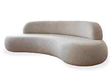 DOEM - Curved 4 seater bouclé fabric sofa by DOM Edizioni