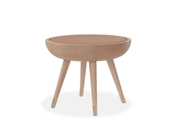 LUDO - Round wooden coffee table with tray by DOM Edizioni