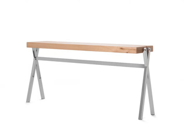 OLYMPIA - Chestnut console table with metal base by DOM Edizioni