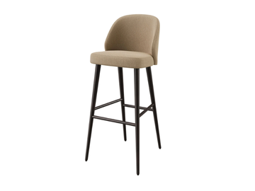 VERGE - High fabric stool with back by DÔME DECO