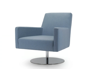 BOSTON LOW - Swivel fabric armchair with removable cover with armrests by Domingo Salotti