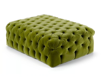 MALVINA - Tufted rectangular leather pouf by Domingo Salotti