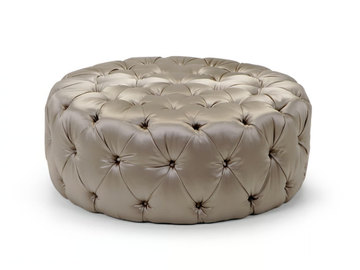 MALVINA - Tufted round leather pouf by Domingo Salotti