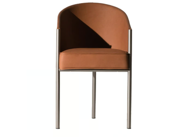 COSTES - Upholstered leather chair with armrests by Driade