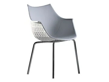 MERIDIANA - Polycarbonate and leather chair with armrests by Driade