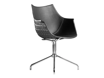 MERIDIANA - Polycarbonate and leather chair with armrests by Driade