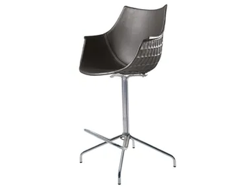 MERIDIANA - Swivel leather stool with back by Driade