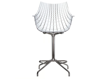 MERIDIANA - Swivel polycarbonate stool with back by Driade