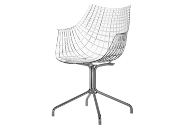MERIDIANA - Trestle-based polycarbonate chair with armrests by Driade