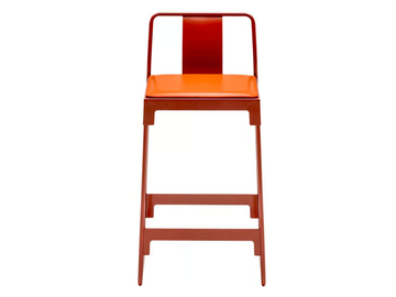 MINGX - High powder coated steel stool with back by Driade