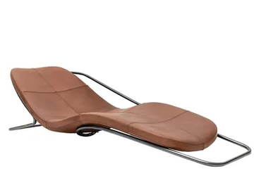 WIREFLOW - Upholstered leather chaise longue by Driade