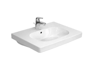 D-CODE - Rectangular single ceramic washbasin with overflow by Duravit