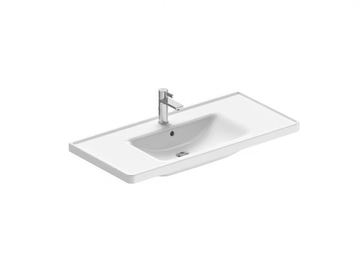 D-NEO - Inset rectangular washbasin with integrated countertop by Duravit