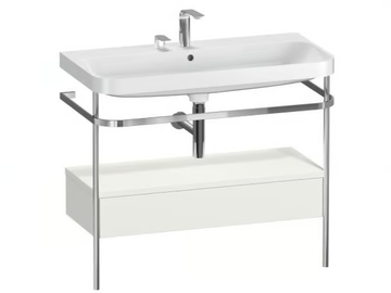 HAPPY D.2 PLUS - Console ceramic washbasin with towel rail by Duravit