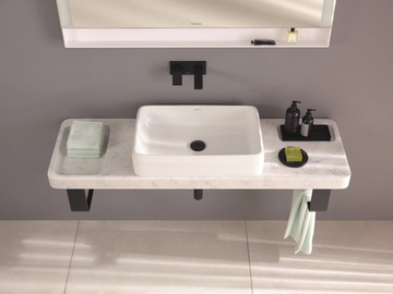 QATEGO - Carrara marble washbasin countertop / washbasin by Duravit