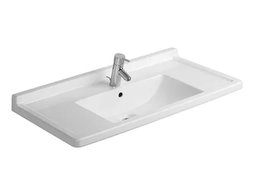 STARCK 3 - Rectangular ceramic washbasin by Duravit