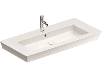 WHITE TULIP - Rectangular single ceramic washbasin with overflow by Duravit
