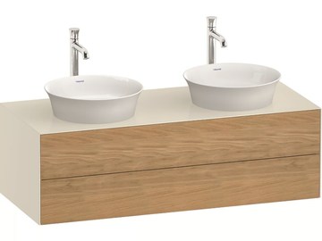 WHITE TULIP WT4988 - Double wall-mounted wooden vanity unit with drawers by Duravit