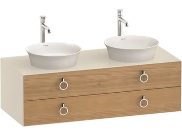WHITE TULIP WT4993 - Double wall-mounted wooden vanity unit with drawers by Duravit