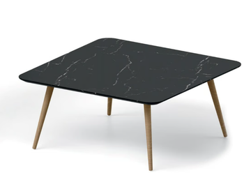 Coffee table - Porcelain stoneware and wooden high side table by DVO