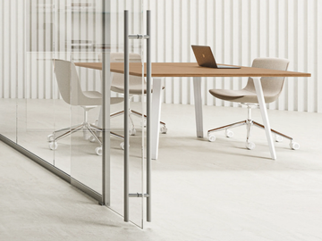 E-PLACE - Square melamine and metal meeting table by DVO