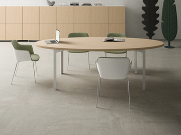 ENNA - Round melamine and plate meeting table by DVO