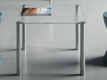 Glass coffee table - Glass and metal high side table by DVO