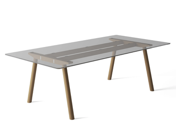 NOTO - Wood and glass office desk / meeting table by DVO