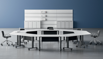 SPECIAL TABLE - Modular melamine and metal meeting table by DVO