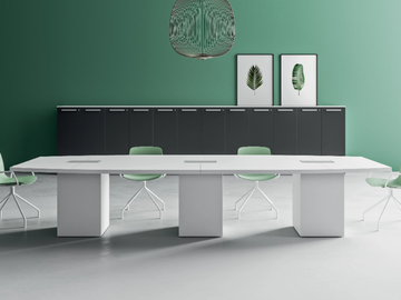 SPECIAL TABLE - Rectangular melamine meeting table with cable management by DVO