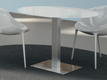TAY - Round glass and metal meeting table by DVO